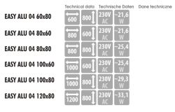 Lustro prostokątne z aluminiową ramą i oświetleniem LED i półką MCJ Easy Alu 04 - dostępnewymiary