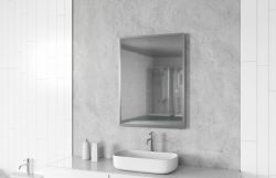 Lustro prostokątne 60x80 cm z aluminiową ramą w kolorze chrom MCJ Easy Alu 05