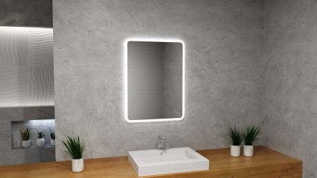 Przejdź do produktu Lustro prostokątne 100x80 cm ze stalową ramą i oświetleniem LED MCJ Siena