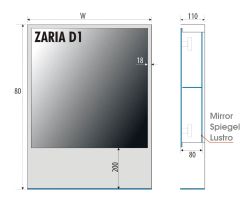 Lustro prostokątne 60x80 cm ze stalową, białą ramą, półką i oświetleniem LED MCJ Zaria 1