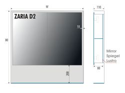 Lustro prostokątne 60x80 cm ze stalową, białą ramą, półką i oświetleniem LED MCJ Zaria 2