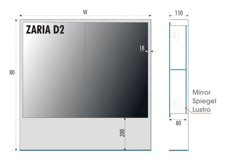 Przejdź do produktu Lustro prostokątne 60x80 cm ze stalową, białą ramą, półką i oświetleniem LED MCJ Zaria 2