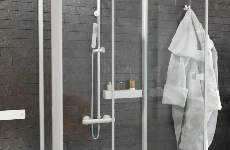 Półka łazienkowa na akcesoria 60x8x10 cm ze stali nierdzewnej lakierowanej na biało MCJ H80