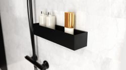 Półka łazienkowa na akcesoria 60x8x10 cm ze stali nierdzewnej lakierowanej na czarno MCJ H80