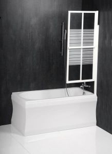 VENUS 2 parawan wannowy pneumatyczny 1060mm, profil biały, szkło czyste