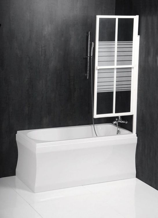 VENUS 2 parawan wannowy pneumatyczny 1060mm, profil biały, szkło czyste