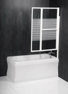 VENUS 2 parawan wannowy pneumatyczny 1060mm, profil biały, szkło czyste