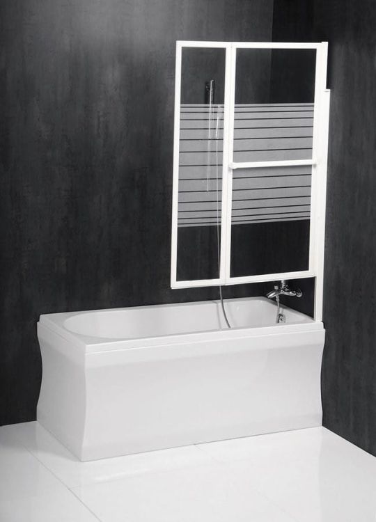 VENUS 2 parawan wannowy pneumatyczny 1060mm, profil biały, szkło czyste