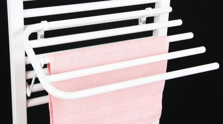 Suszarka na 4 ręczniki do grzejników, uniwersalny zacisk, długość 50cm, biały