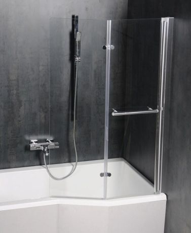 Przejdź do produktu ODESSA parawan wannowy podnoszony pneumatycznie, szer. 970mm, srebrna, szkło czyste