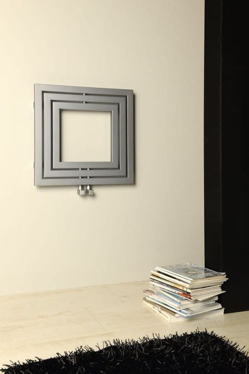 MONOPOLI grzejnik 600x600mm, 312 W, srebrny z teksturą