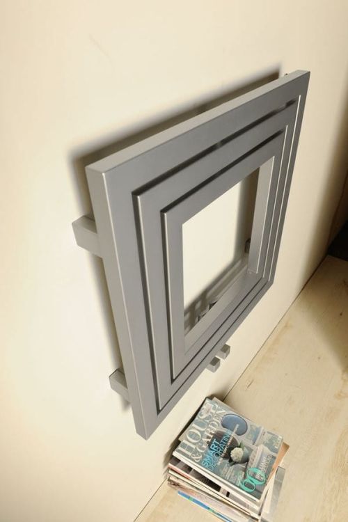 MONOPOLI grzejnik 600x600mm, 312 W, srebrny z teksturą