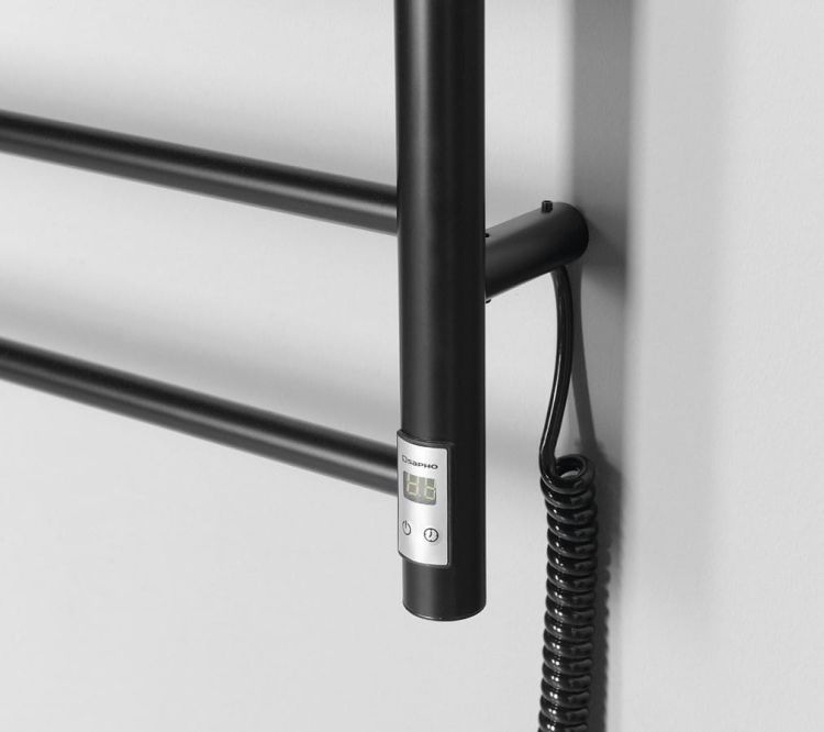 REDONDO elektr. suszarka na ręczn. z wył. czasowym, okrągłe profile, 500x900mm, czarna