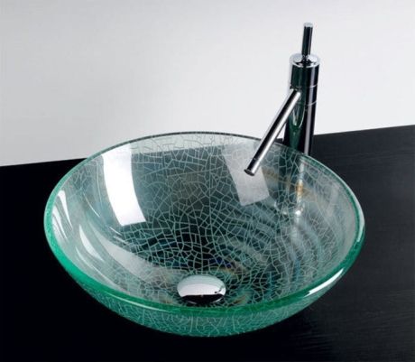 Przejdź do produktu ICE szklana umywalka nablatowa średnica 42cm, czysty z piaskowaniem