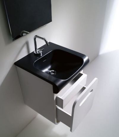 Przejdź do produktu INKA umywalka ceramiczna 40x40cm, czarny mat