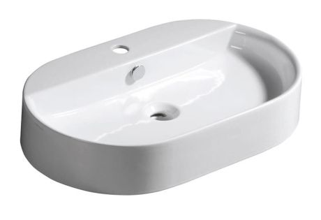 Przejdź do produktu RING umywalka ceramiczna nablatowa, 65x40cm, biały