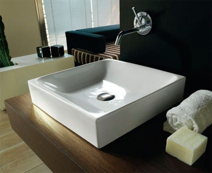 CENTO umywalka ceramiczna nablatowa 45x45cm
