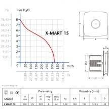 X - MART 15 wentylator łazienkowy, 25W, wylot 150mm, stal nierdzewna
