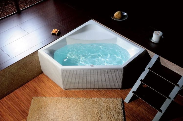 FLOSS wanna narożna 145x145x50cm, biała