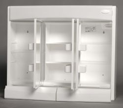 SAPHIR szafka z lustrem 60x51x18cm, jarzeniówka T8,1x15W, biały plastik