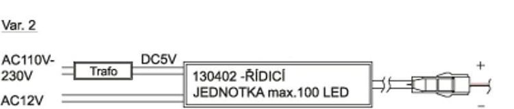Kpl. sterowania ośw. (maks. 100 LED), łącznie z transformatorem i 10m przewodem