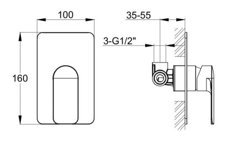 Przejdź do produktu Bateria prysznicowa, podtynkowa 1-drożna 10x16 cm Kohlman Texen QW220T chrom