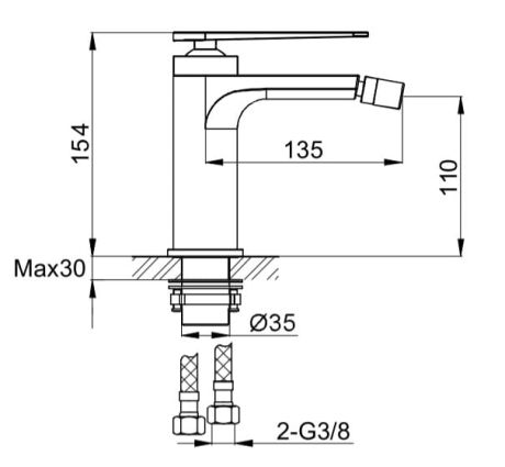 Przejdź do produktu Bateria bidetowa 15 cm Kohlman Wexpo QB130W chrom