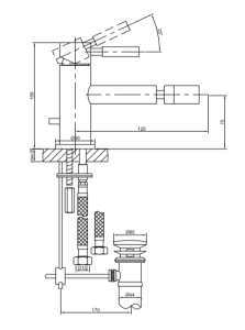 Bateria bidetowa 15 cm z korkiem, czarna Kohlman Roxin QB130RB