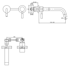 Bateria umywalkowa podtynkowa czarna Kohlman Roxin QW180RB