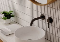 Bateria umywalkowa podtynkowa czarna Kohlman Roxin QW180RB