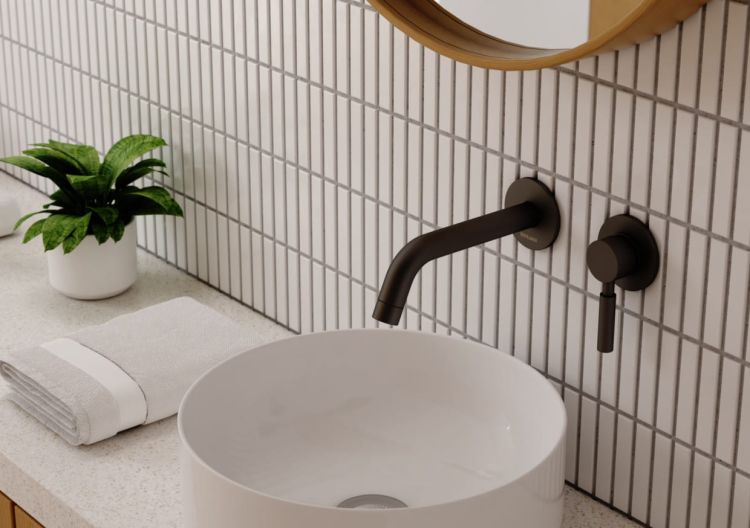 Bateria umywalkowa podtynkowa czarna Kohlman Roxin QW180RB