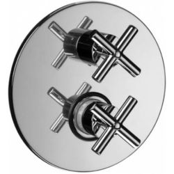 Bateria prysznicowa podtynkowa 20 cm Retro 2-drożna, termostatyczna Paffoni Quattro QTV018 chrom