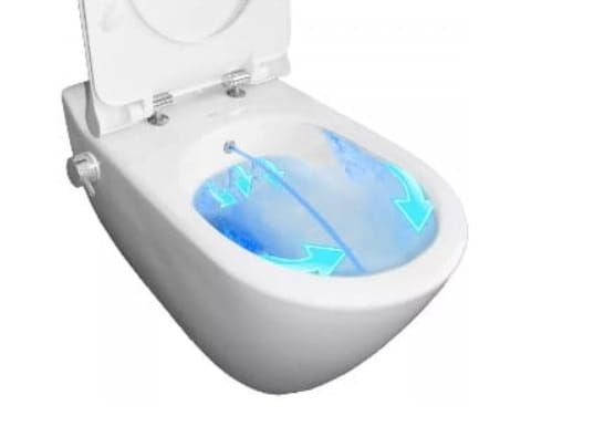 Bezrantowa Miska WC Z Wbudowanym Bidetem 2 W 1 Mieszacz W Komplecie Mineral MA 5201