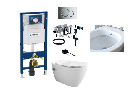 Przejdź do produktu Kompletny zestaw  WC Geberit DuoFresh z automatycznym odciągiem zapachów kostkarką i miską WC z funkcją bidetu 2w1 Mineral MA 115.050.21.2 + 111.320.00.5 + 115.770.21.5 + 243.971.00.1