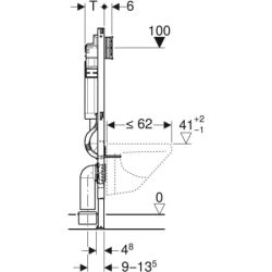 Element montażowy Geberit Duofix do wiszących misek WC, 112 cm, ze spłuczką podtynkową Sigma 12 cm