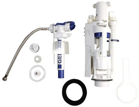 Przejdź do produktu Mechanizm spłukujący z DUAL przyciskiem, napełnianie od dołu 3/8", chrom
