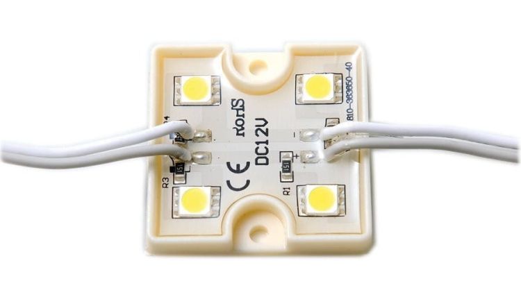 LED moduł 4xSDM5050, 36x36x6mm, zimna biała