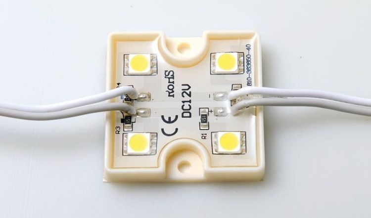 LED moduł 4xSDM5050, 36x36x6mm, zimna biała