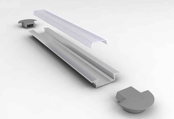 LED profil wpuszczany 22x6mm, aluminium anodowane , 2m