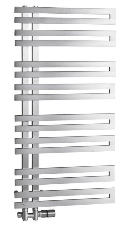 VOLGA grzejnik łazienkowy 500x976mm, 308W, stal nierdzewna szczotkowana