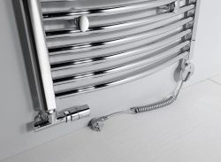 TETE Grzałka elektryczna z termostatem 300W, srebrna