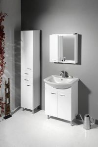 ZOJA/KERAMIA FRESH szafka z lustremm i ośw.LED, 60x60x14cm, biała, lewa