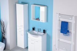 ZOJA/KERAMIA FRESH szafka z lustremm i ośw.LED, 60x60x14cm, biała, prawa