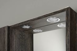 ZOJA/KERAMIA FRESH szafka z lustremm i ośw.LED, 60x60x14cm, mali wenge,lewa