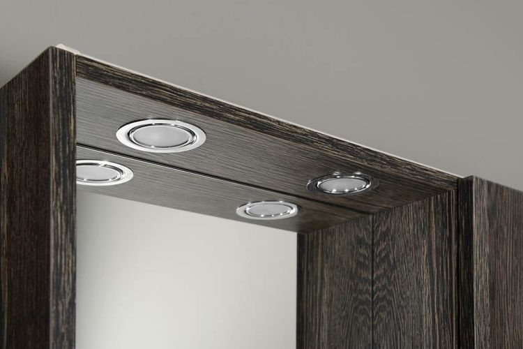 ZOJA/KERAMIA FRESH szafka z lustremm i ośw.LED, 60x60x14cm,mali wenge,prawa