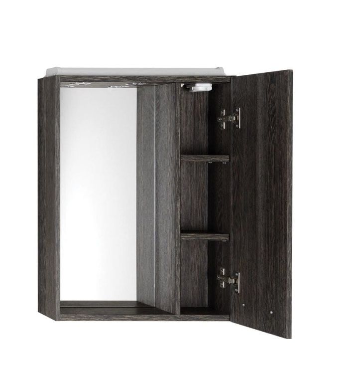 ZOJA/KERAMIA FRESH szafka z lustremm i ośw.LED, 60x60x14cm,mali wenge,prawa