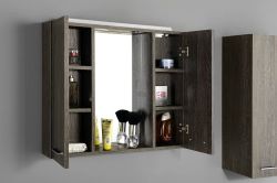 ZOJA/KERAMIA FRESH szafka z lustremm i ośw.LED, 70x60x14cm, mali wenge