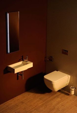 Przejdź do produktu ARIANA umywalka kompozytowa 50x25cm, biała, bateria po lewej stronie