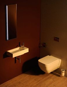 ARIANA umywalka kompozytowa 50x10x25 cm, biała, bateria z prawej strony