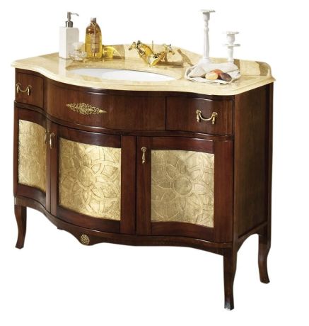 Przejdź do produktu IRIS BIC 110-S szafka z umywalką, szer. 110cm, marmur Silvia Oro, noce/oro